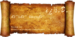 Élő Dezső névjegykártya